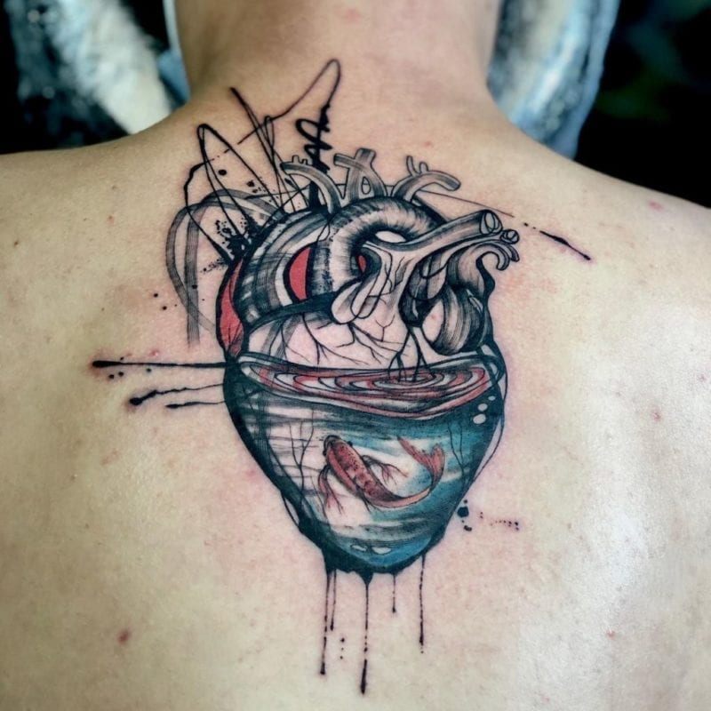Tattoo Corazon y pez