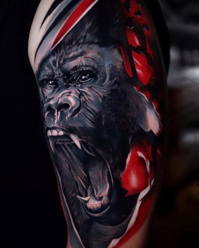 Tattoo realismo gorilla