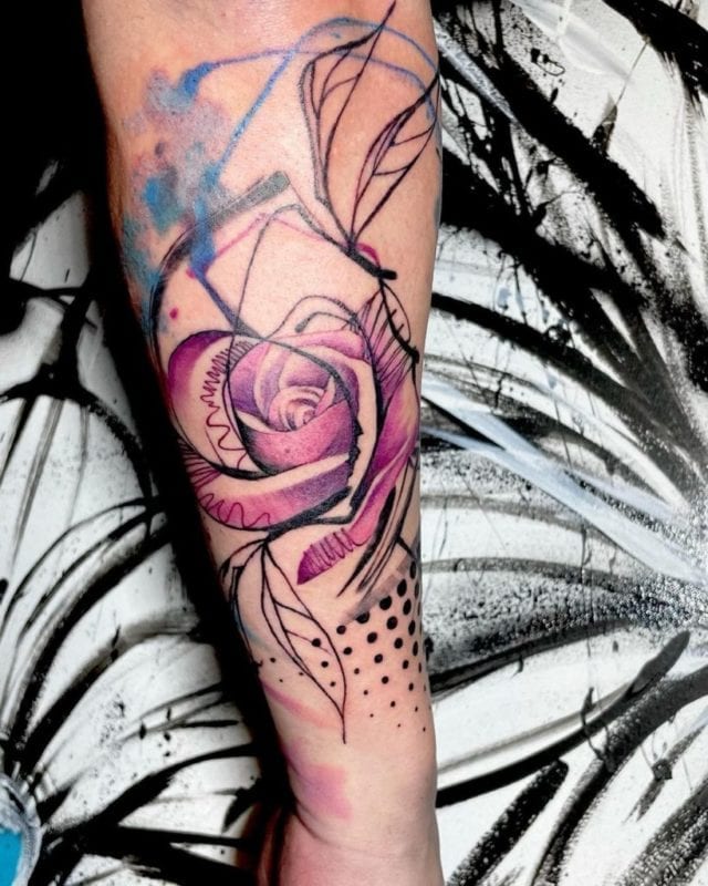 Buy Semi-permanent Temporary Tattoo: Sketchy Rose Flower Solid Sleeve  Design Online in India - Etsy