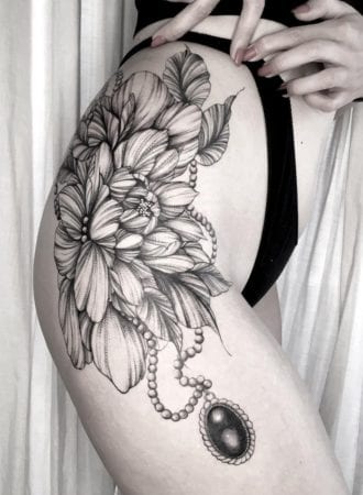Tattoo flor linea fina