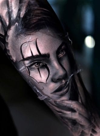 Tattoo Mucha payasa•contemporary vision of realism