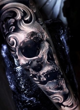 Tattoo Skull contemporary vision of realism