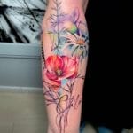 Tattoo flores acuarela