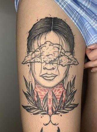 tattoo fine line geometrico
