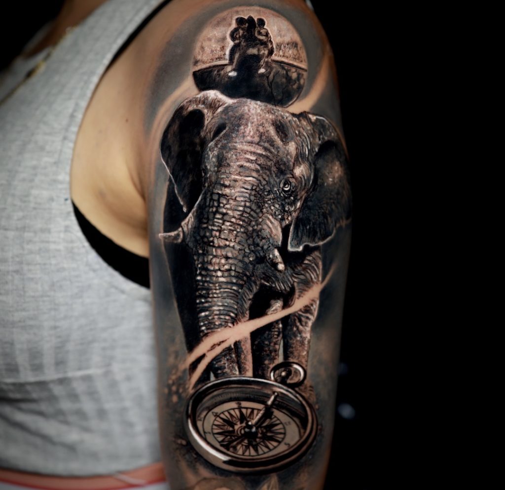 Tribal Elephant Logo. Tattoo Design. Stencil Vector Illustration 16189161  Vector Art at Vecteezy