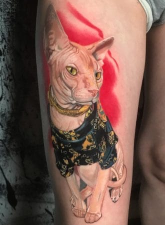 tattoo gato realista