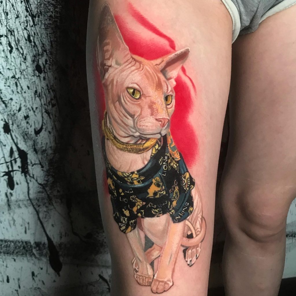 Tattoo uploaded by Tattoodo • Cat tattoo by Sol #Sol #cattattoos #cattattoo  #cat #kitty #cute #animal #petportrait #pet #realism #hyperrealism # realistic #color • Tattoodo