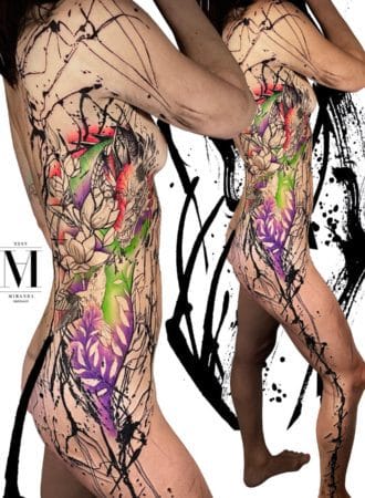 Tattoo floral costillas