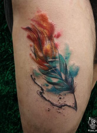 tattoo pluma a color