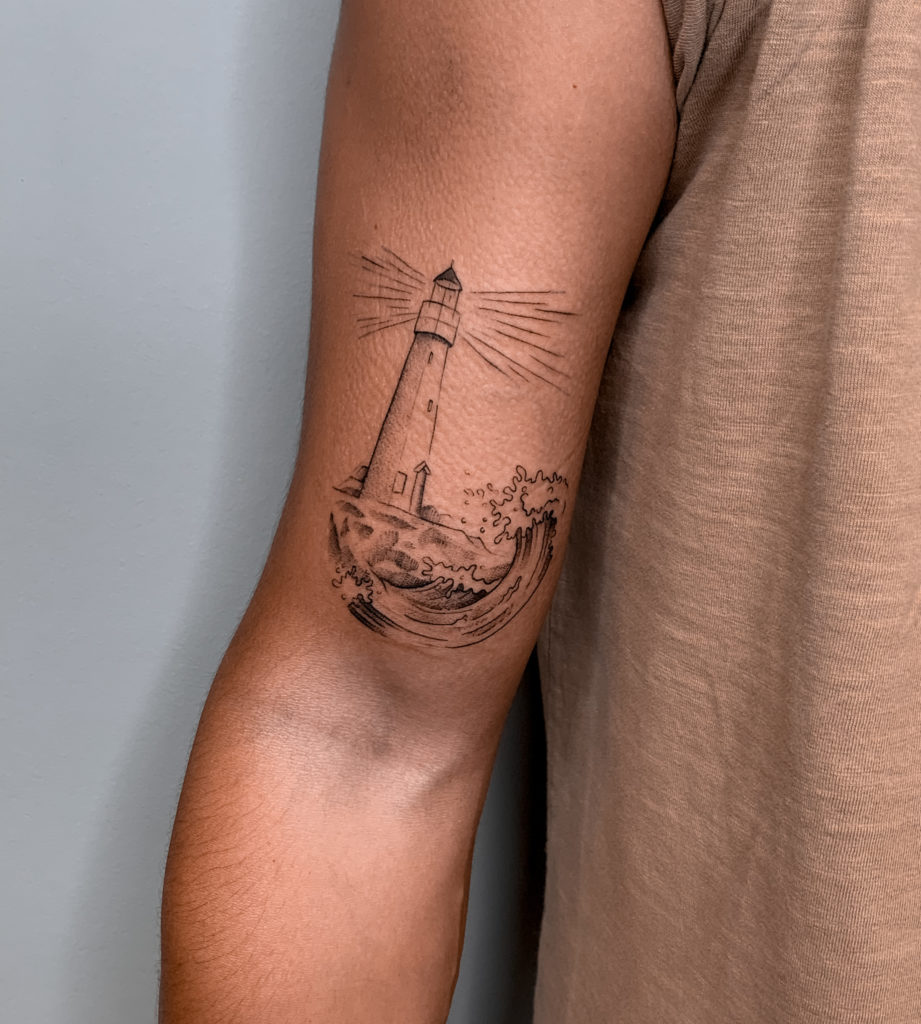 Tradtional shark and lighthouse tattoo | Tattoo and design b… | Flickr