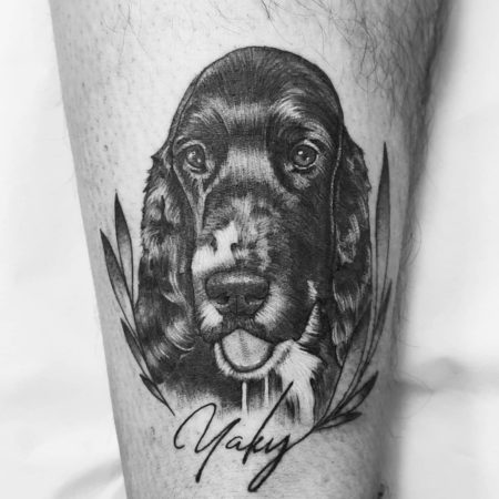 tattoo perro microrealismo