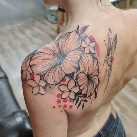 tattoo flores trashpolka