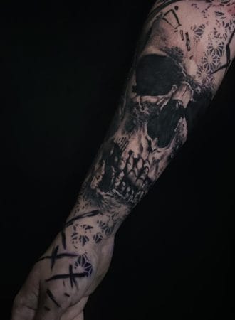 Tattoo calavera Black work