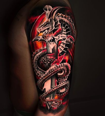 Tattoo dragón realista