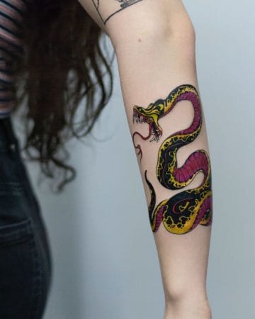 Tattoo serpiente a color