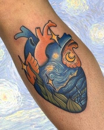 Tattoo corazón Van Gogh