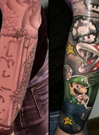 Tattoo Cover Up Mario bros