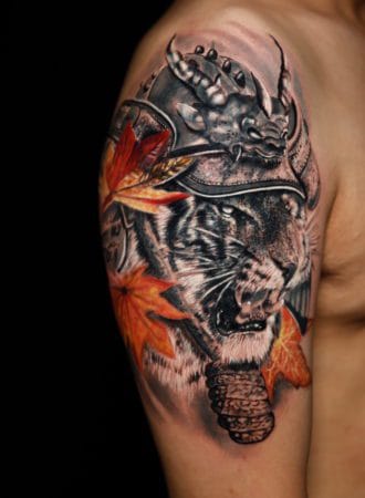 Tattoo tigre samurai