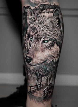 tattoo rostro lobo