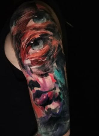 tattoo rostro abstracto