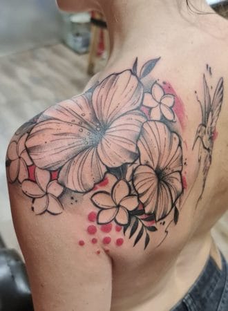 tattoo flores trashpolka